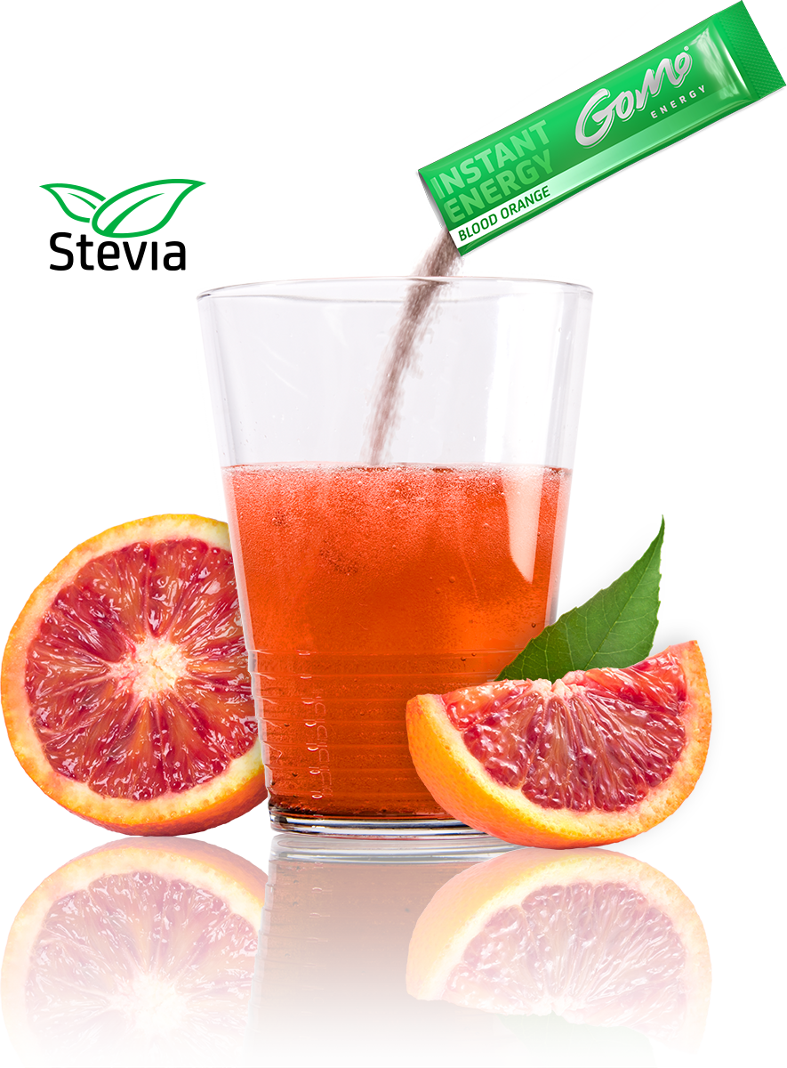 Blood OrangeGoMo ENERGY gegen Müdikgkeit low carb zuckerfrei sportgetränk konzentration focus mehr ausdauer mehr kraft Energie Getränk Energy Drink